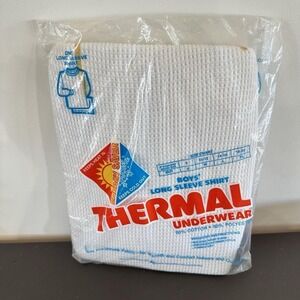 VTG NOS Kmart Thermal Underwear SHIRT Boys XL 18 WAFFLE KNIT 100% Cotton 80s
